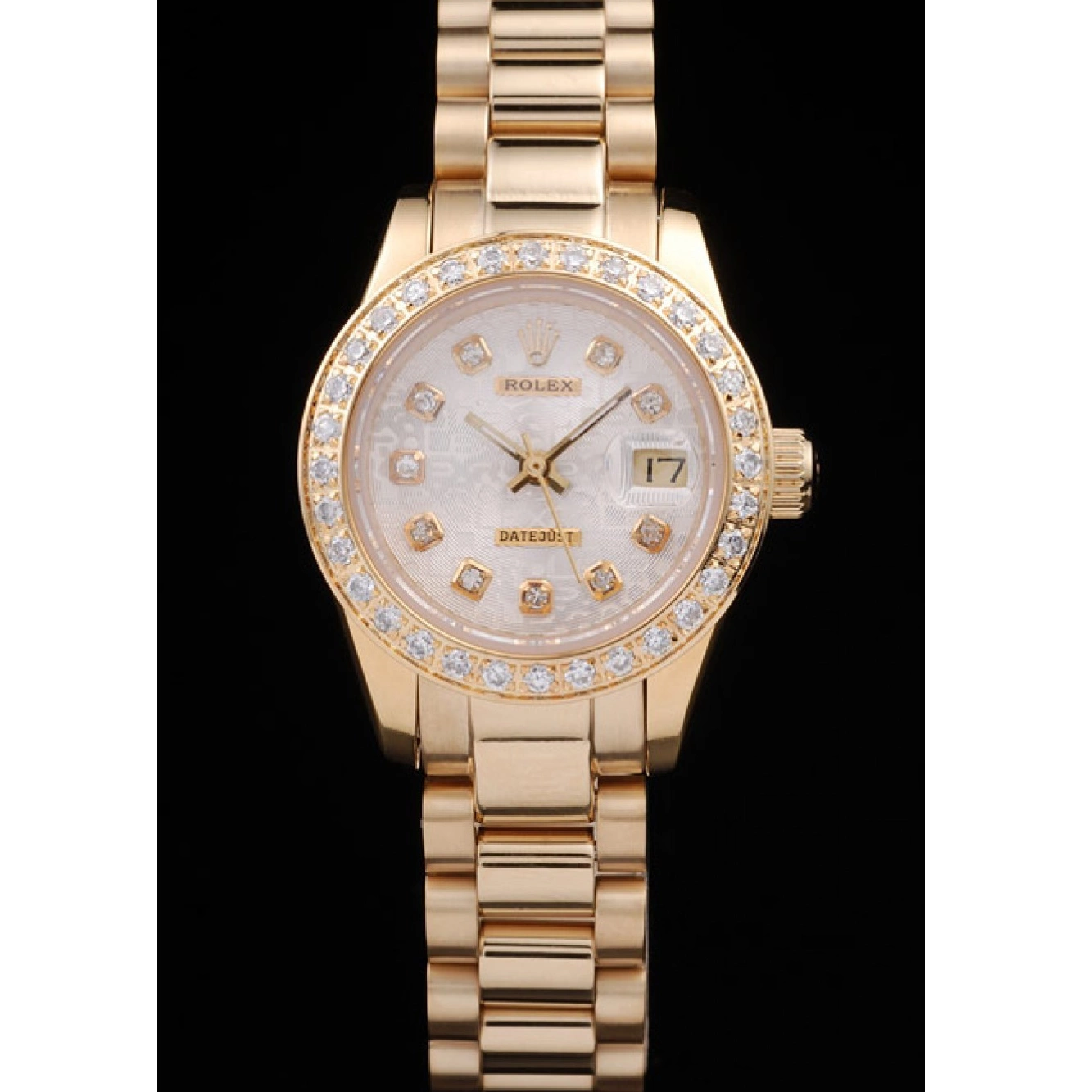 Plated Diamond Plated Steel Stainless 98076 Rolex 18k Yellow Gold Datejust 0602